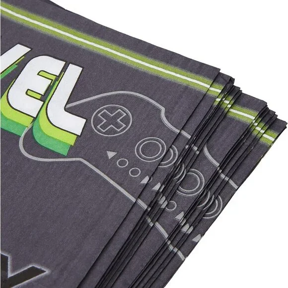 Level Up Paper Party Napkins - 6 1/2" x 6 1/2" | Pack of 16 - 2 Ply - Picture 2 of 7